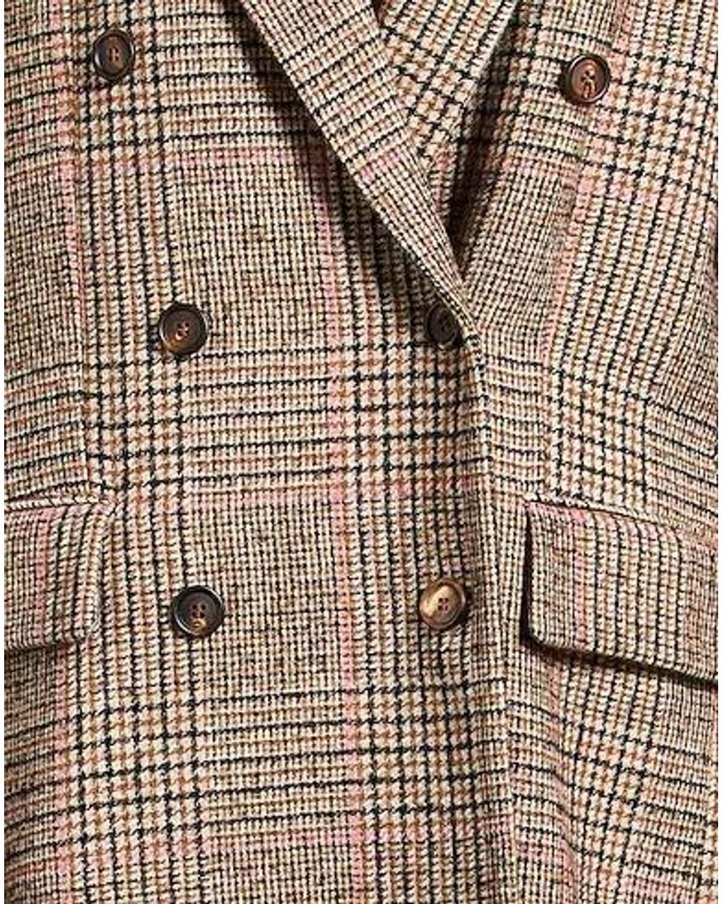 Brunello Cucinelli Brown Classic Plaid Doublebreasted Coat