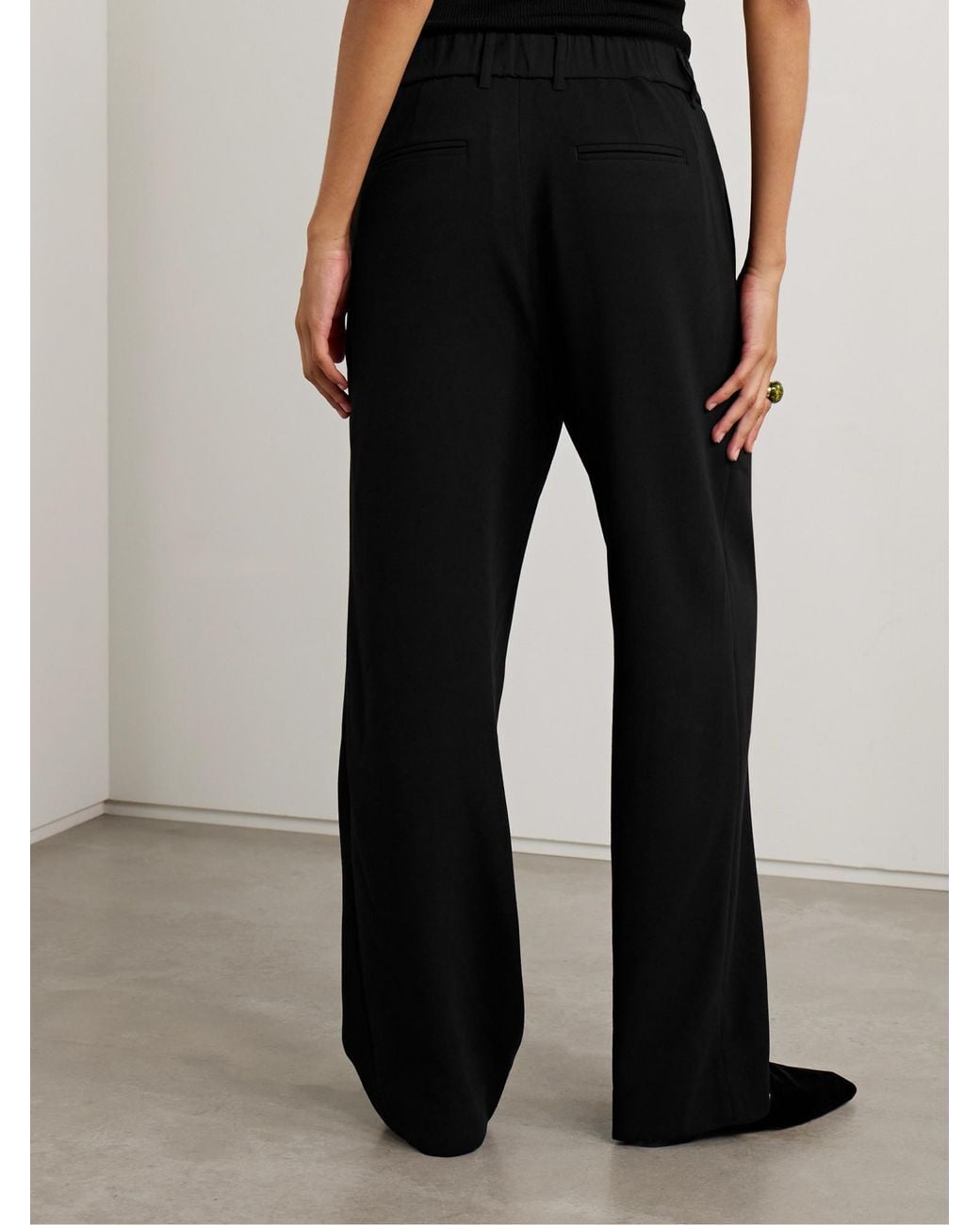 Staud Black Straight-Leg Pants