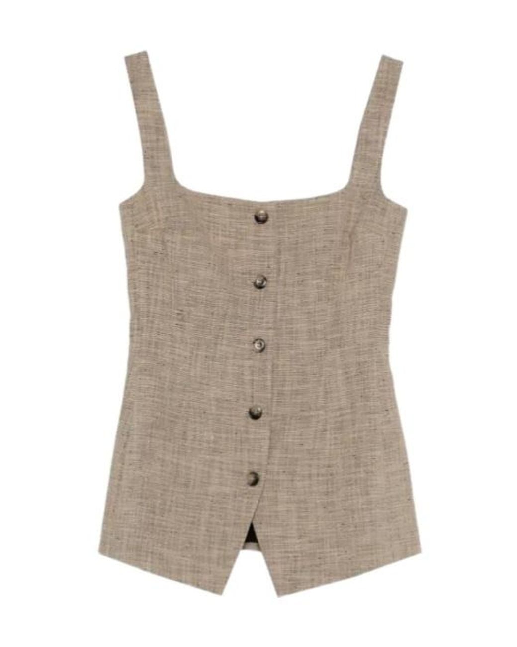 Nanushka Gray Square Neck Tailored Vest