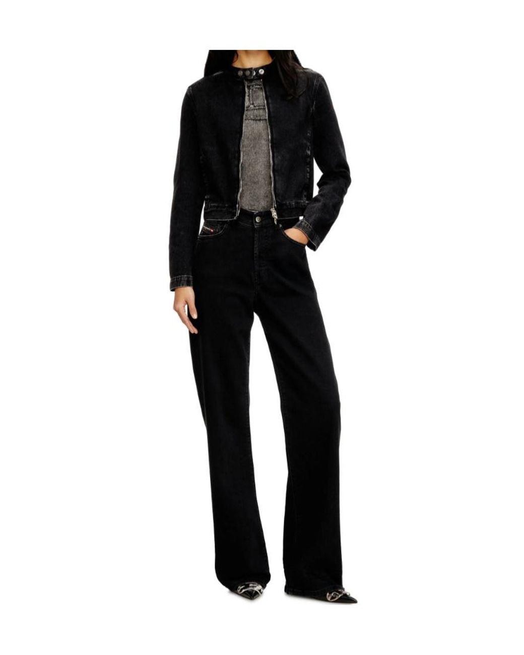 DIESEL Black De Mornin Fitted Denim Jacket