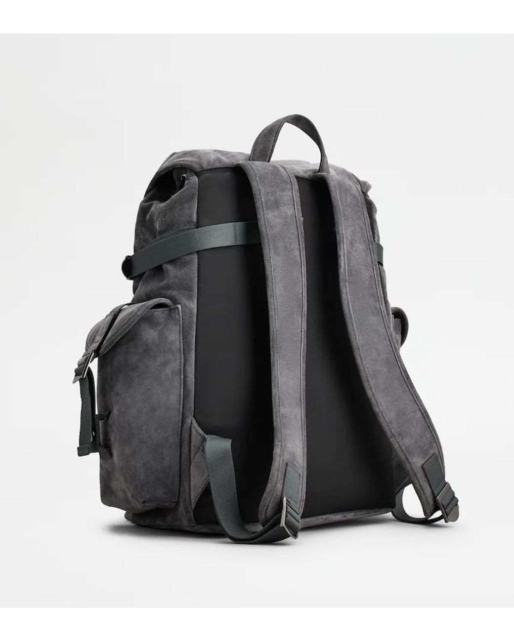 Tod's Gray Logo Patch Medium Backpack for men