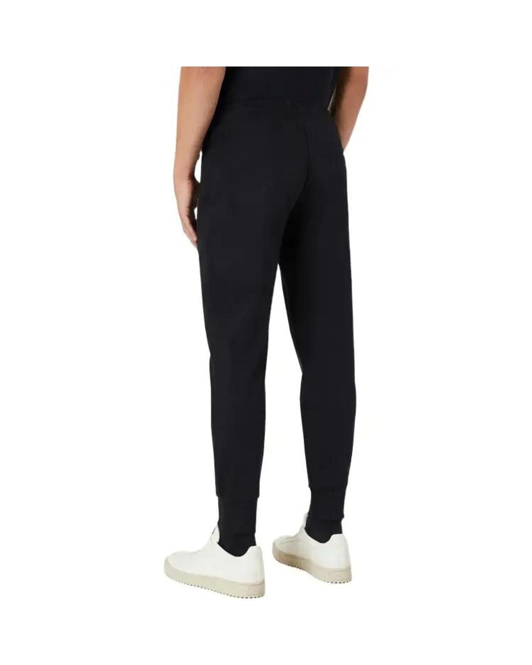 Emporio Armani Black Mid-Rise Slim-Fit Track Pants for men