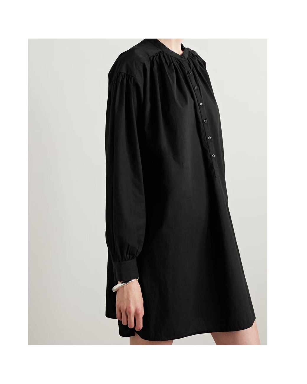 Nili Lotan Black Najam Button Mini Dress