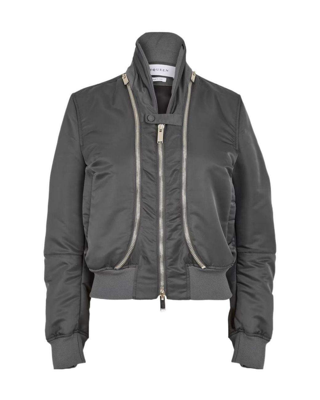 McQueen Gray Stand-Up Collar Casual Jacket