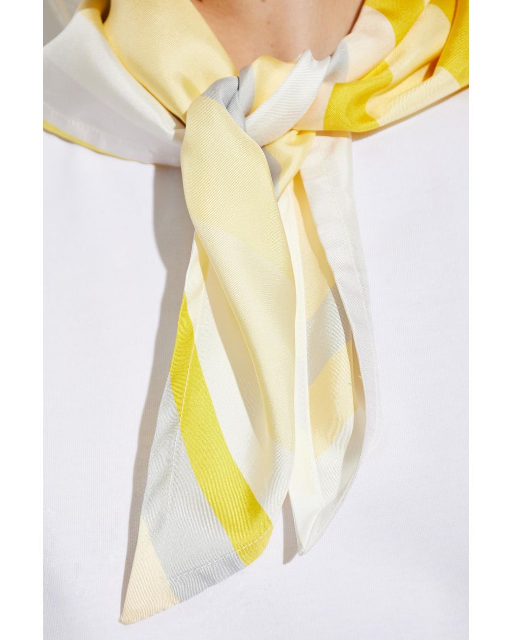 Bottega Veneta White Scarf Embellished T-Shirt