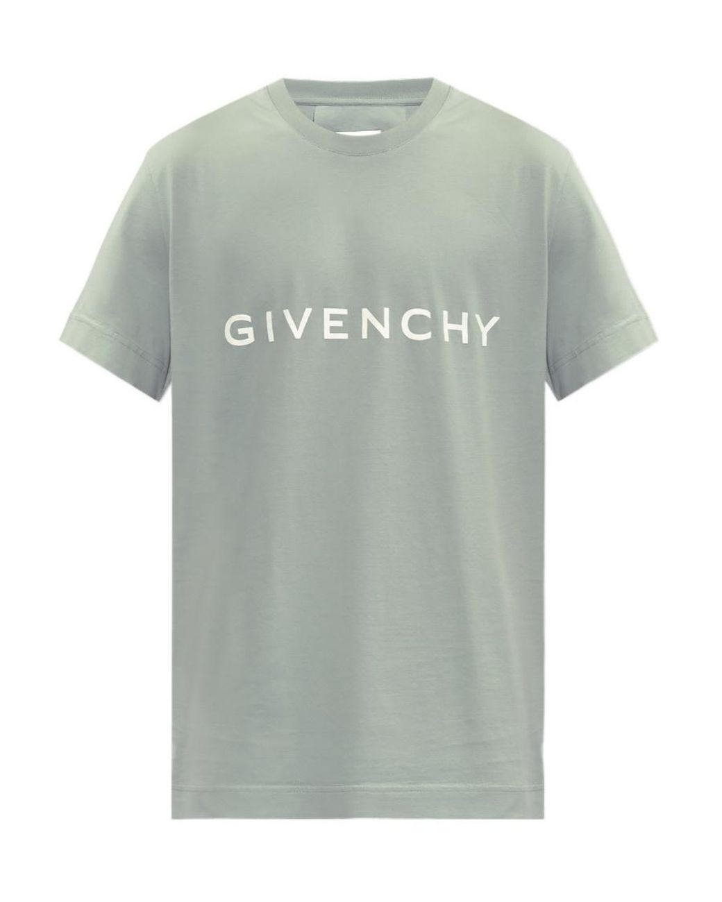 Givenchy Green Logo Printed Crewneck T-Shirt for men