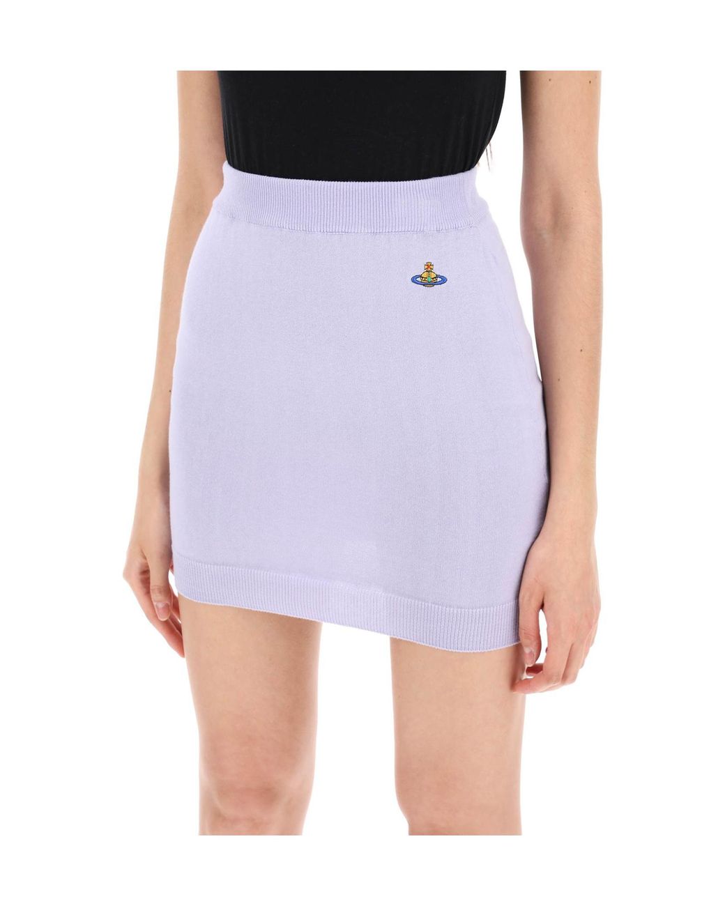 Vivienne Westwood Purple Orb Embroidered Mini Skirt