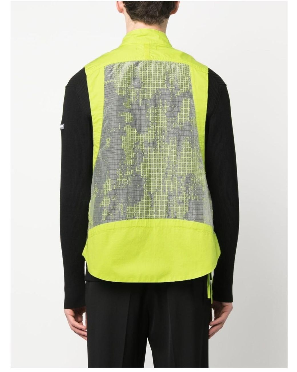 Stone Island Yellow Shadow Project Mesh Panelled Zipped Vest for men