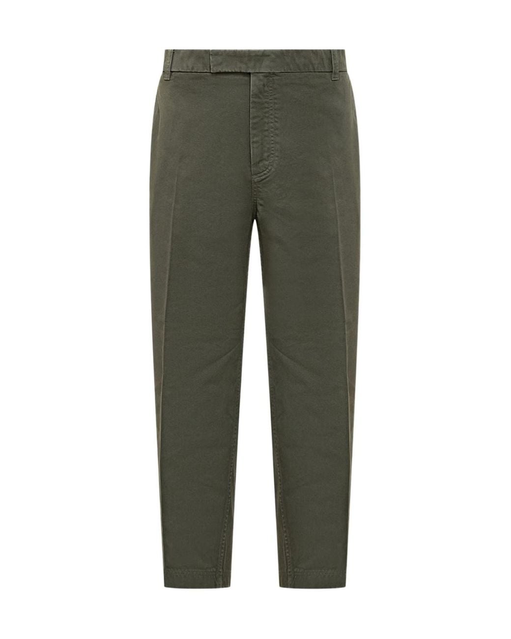 Thom Browne Green Straight-Leg Mid-Rise Trousers for men