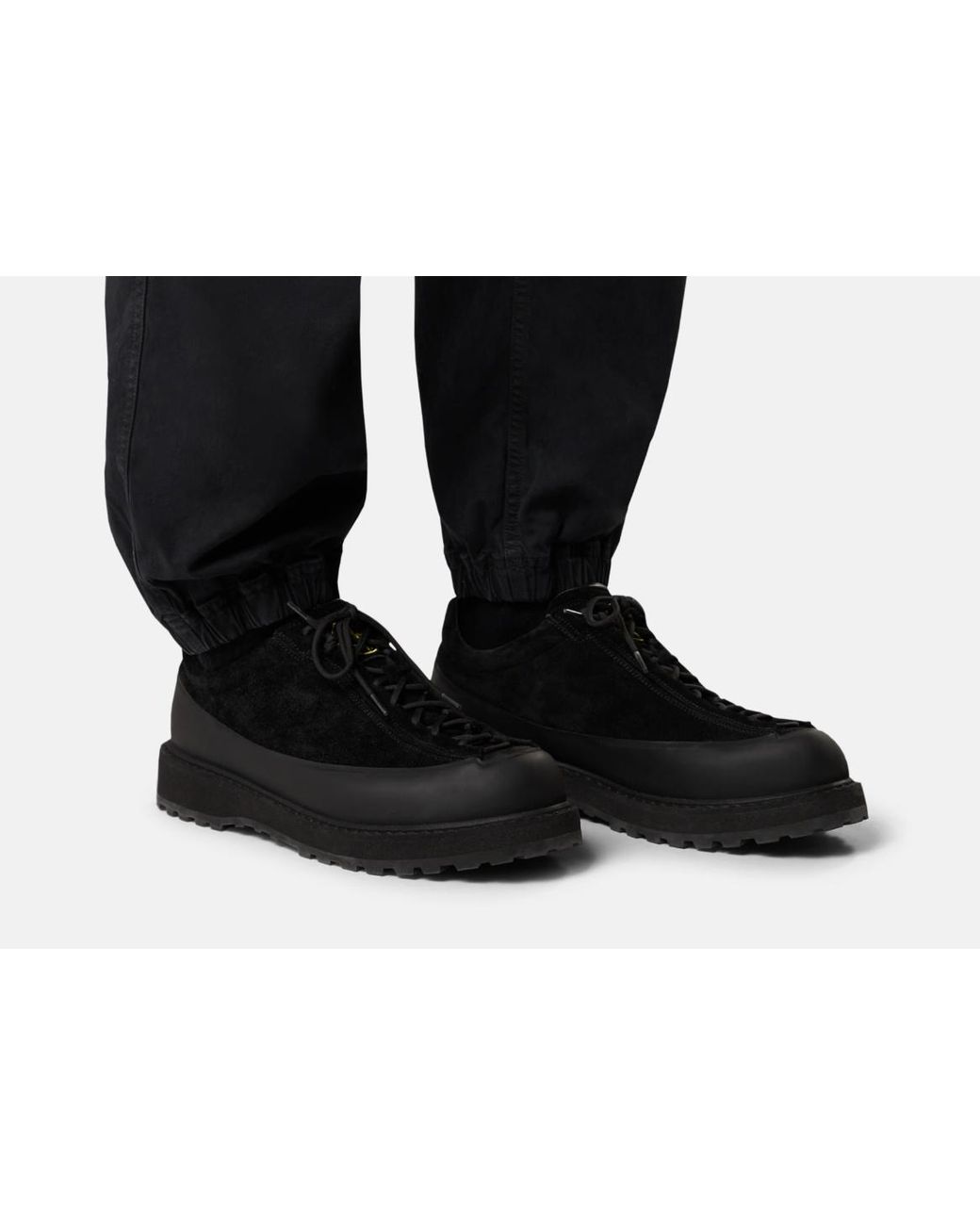 Stone Island Black Round Toe Lace-Up Sneakers for men