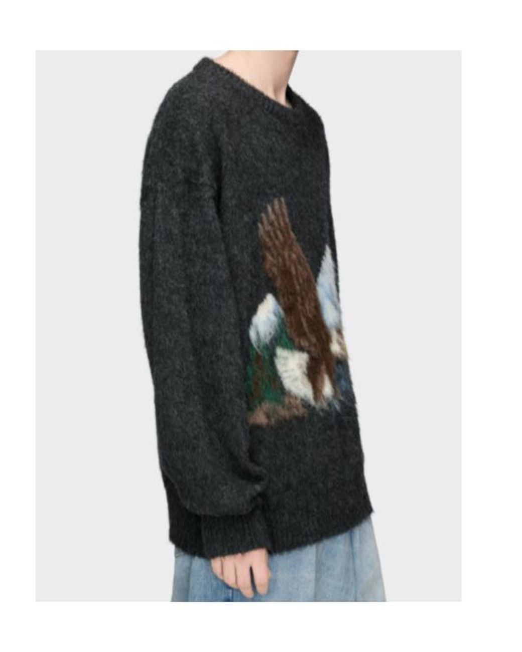 Maison Margiela Gray Intarsia Landscape Sweater for men