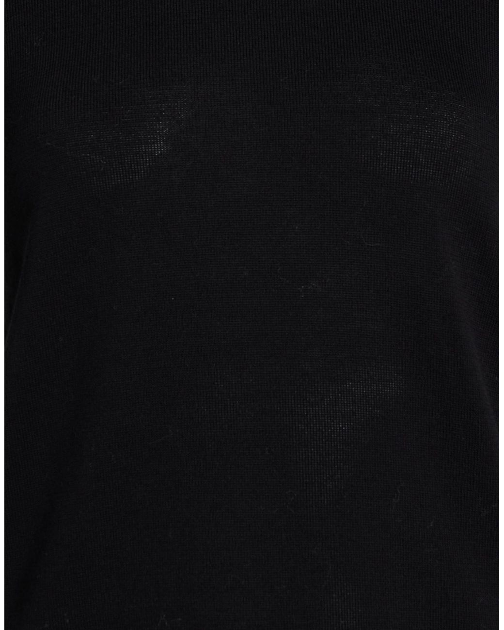 Max Mara Black Minimalist Short-Sleeve Knit Top