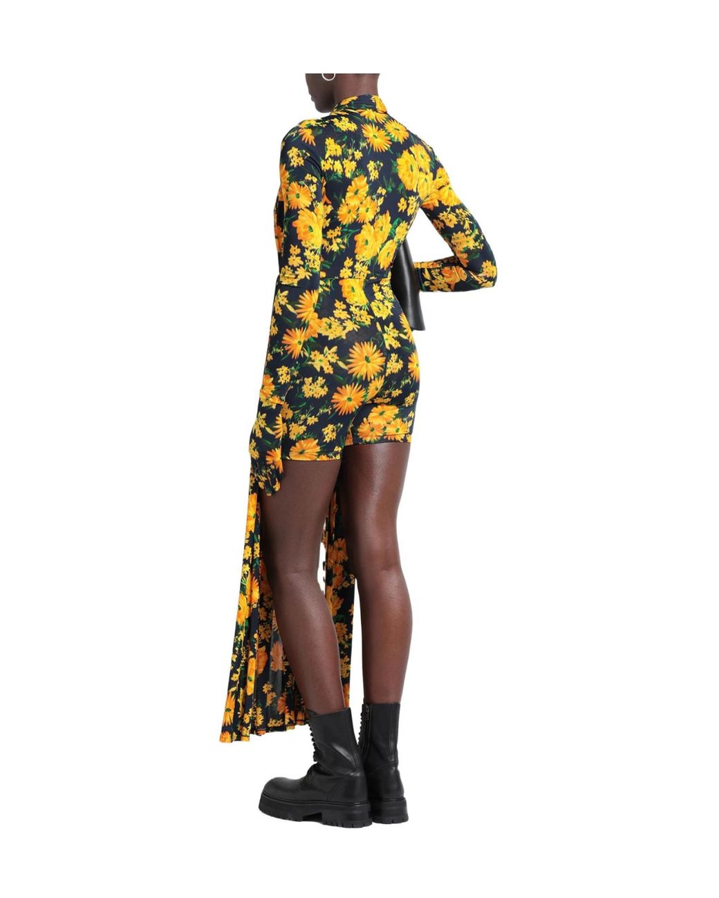 Balenciaga Yellow Floral-Print Dress