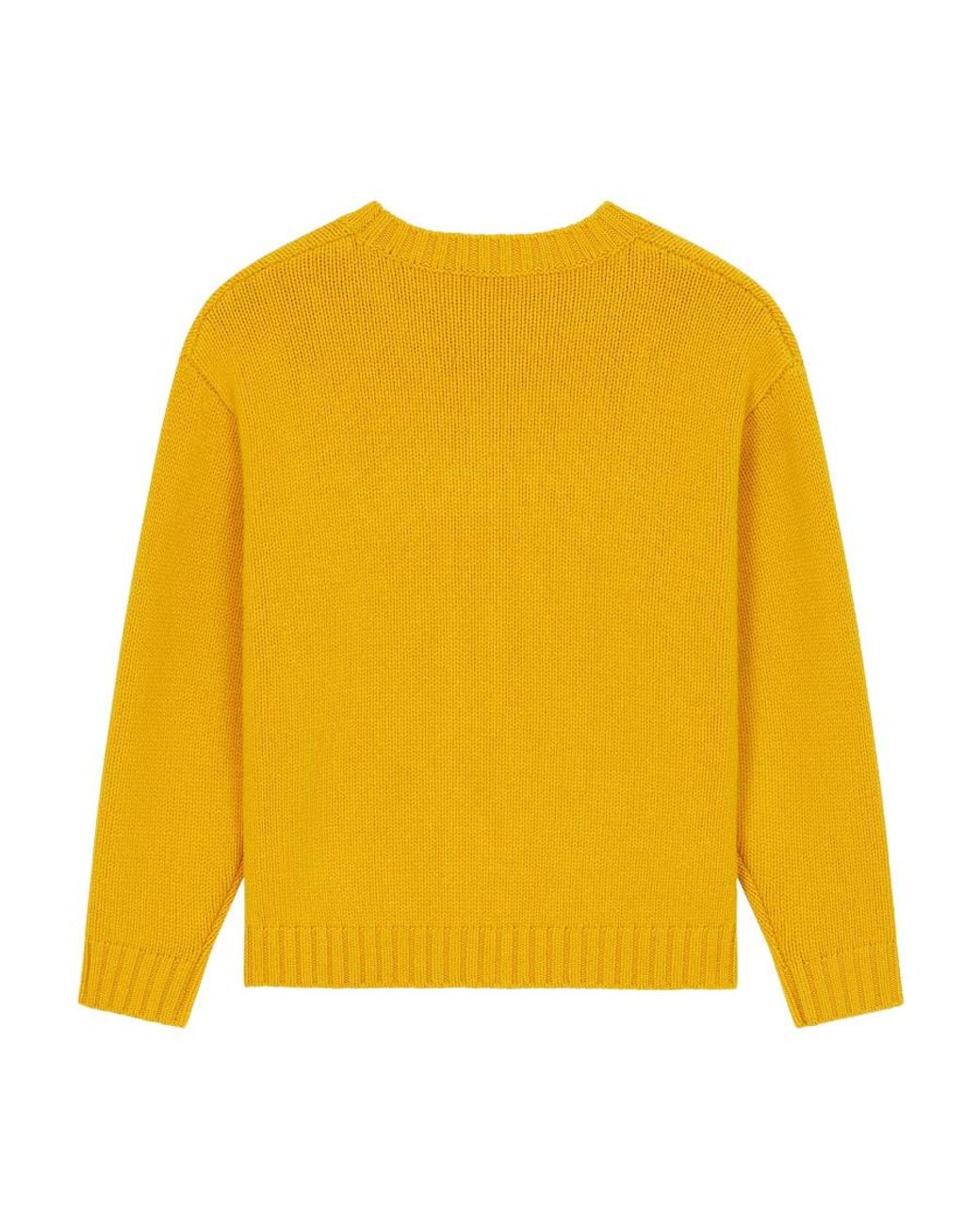 KENZO Yellow Logo Intarsia Crewneck Jumper