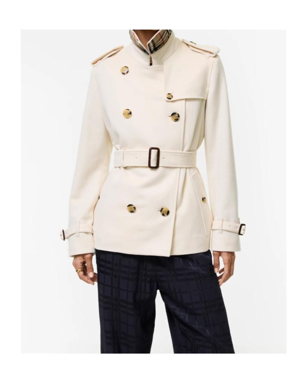 Burberry Natural Cashmere Kensington Trench Jacket