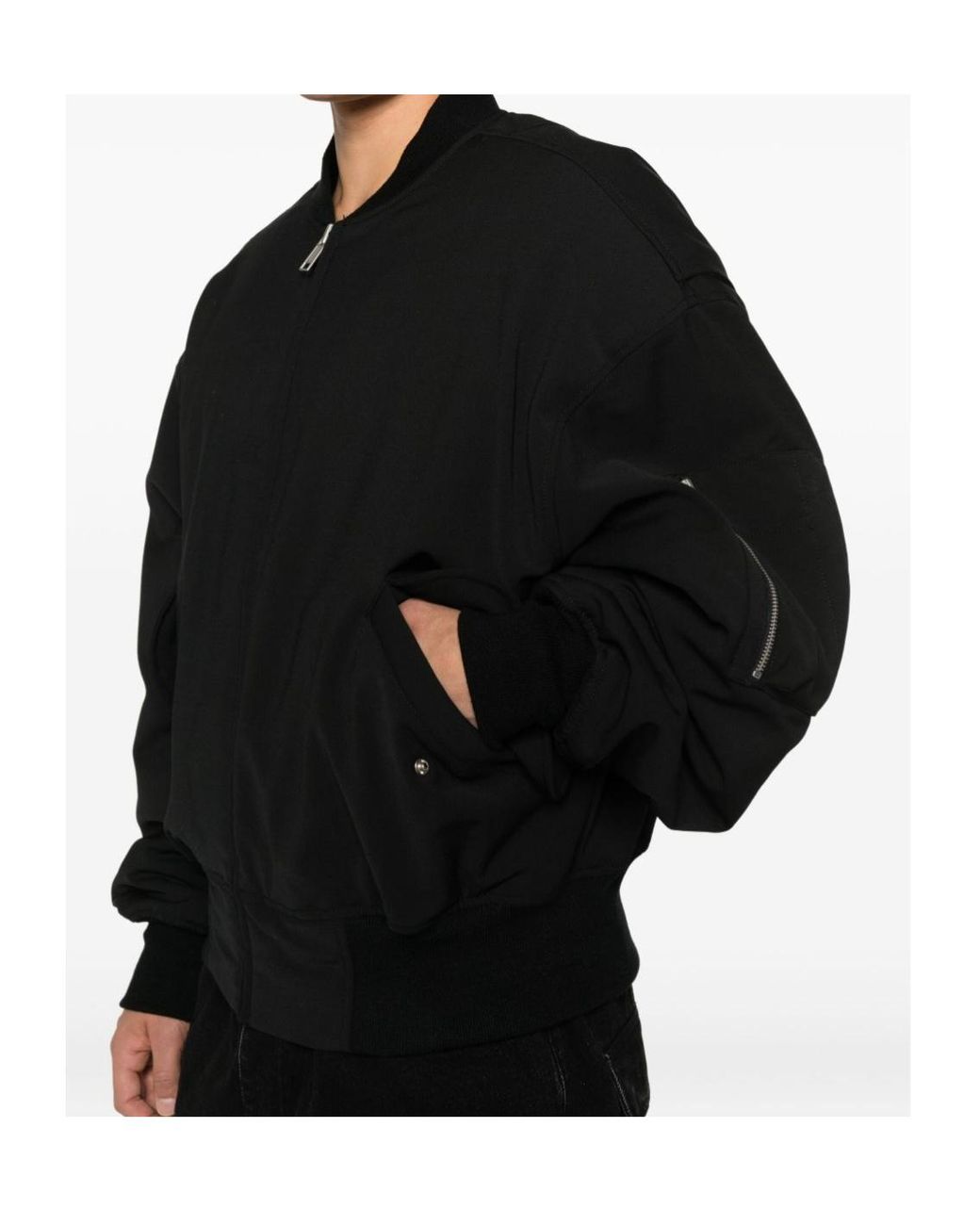 Entire studios Black Broad Bomber Jacket for men
