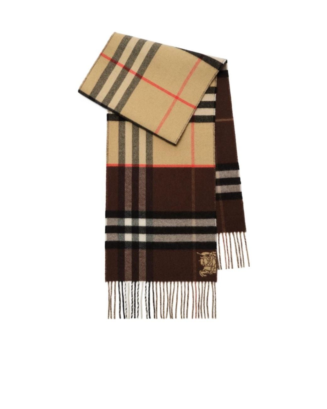 Burberry Multicolor Contrast Check Fringed Scarf for men
