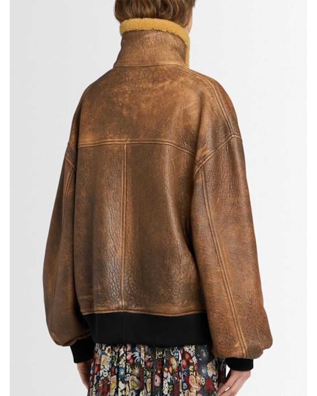 Khaite Brown Sandor Leather Bomber Jacket