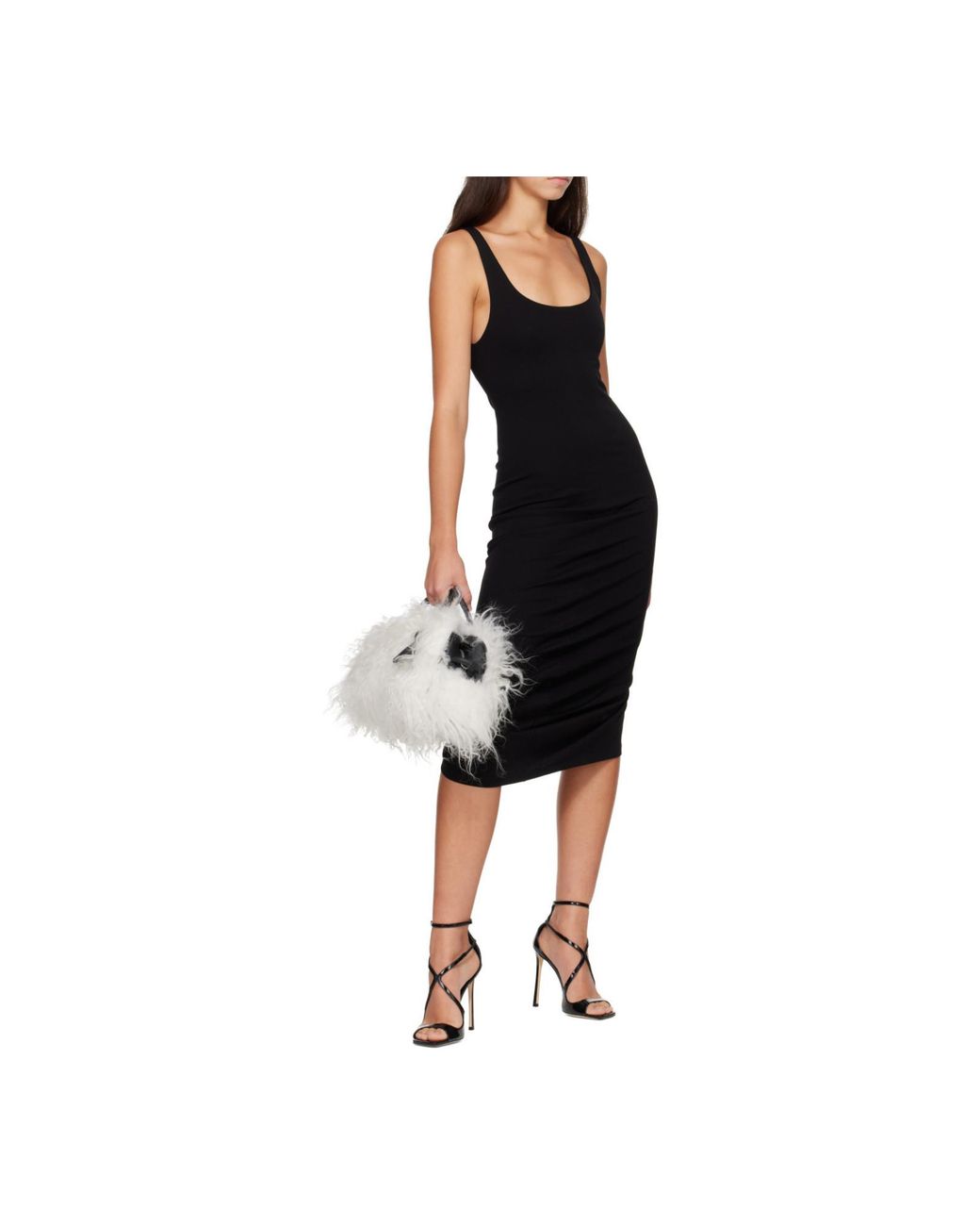Jacquemus Black The Regata Draped Midi Dress