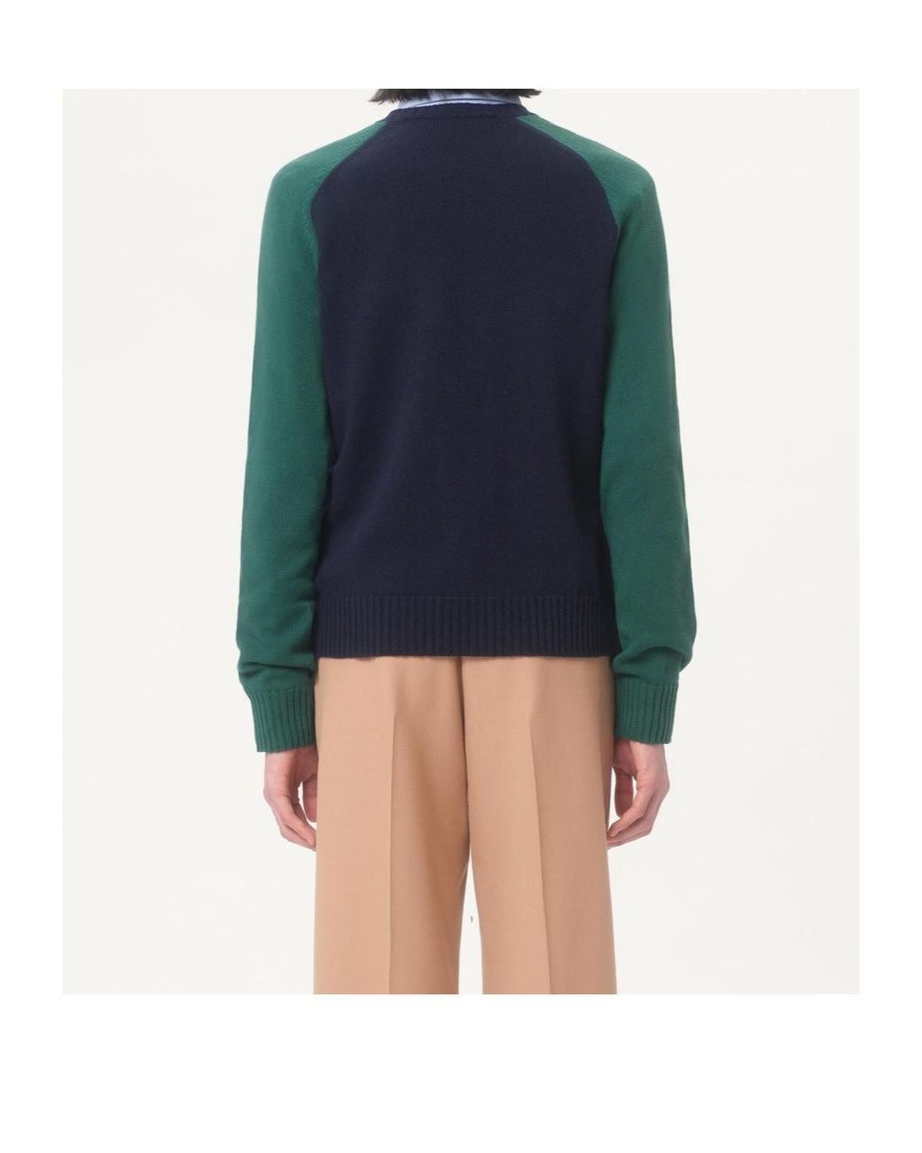 Valentino Blue Chez Logo Intarsia Crewneck Jumper for men