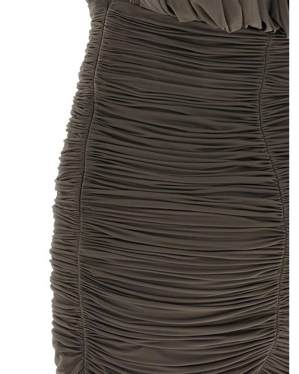 Magda Butrym Gray Draped Off-Shoulder Dress
