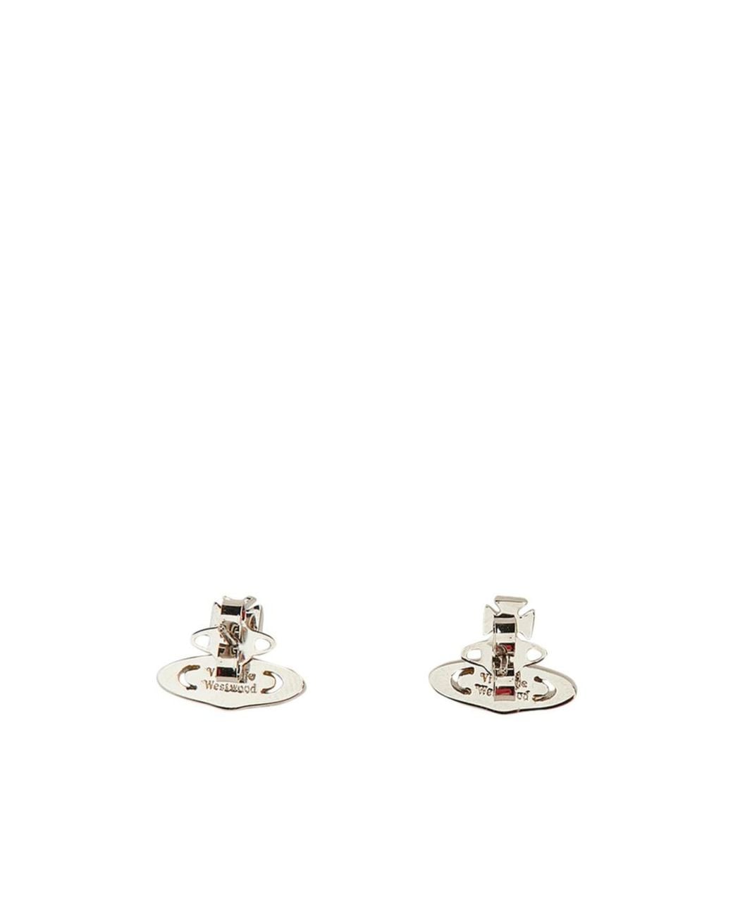 Vivienne Westwood White Orb Plaque Embellished Earrings