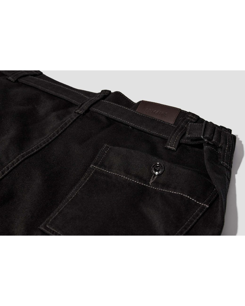 Lemaire Black Maxi Workwear Pants for men
