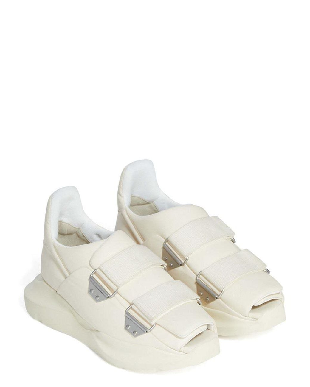 Rick Owens White Burritoghet Velcro Sandals for men