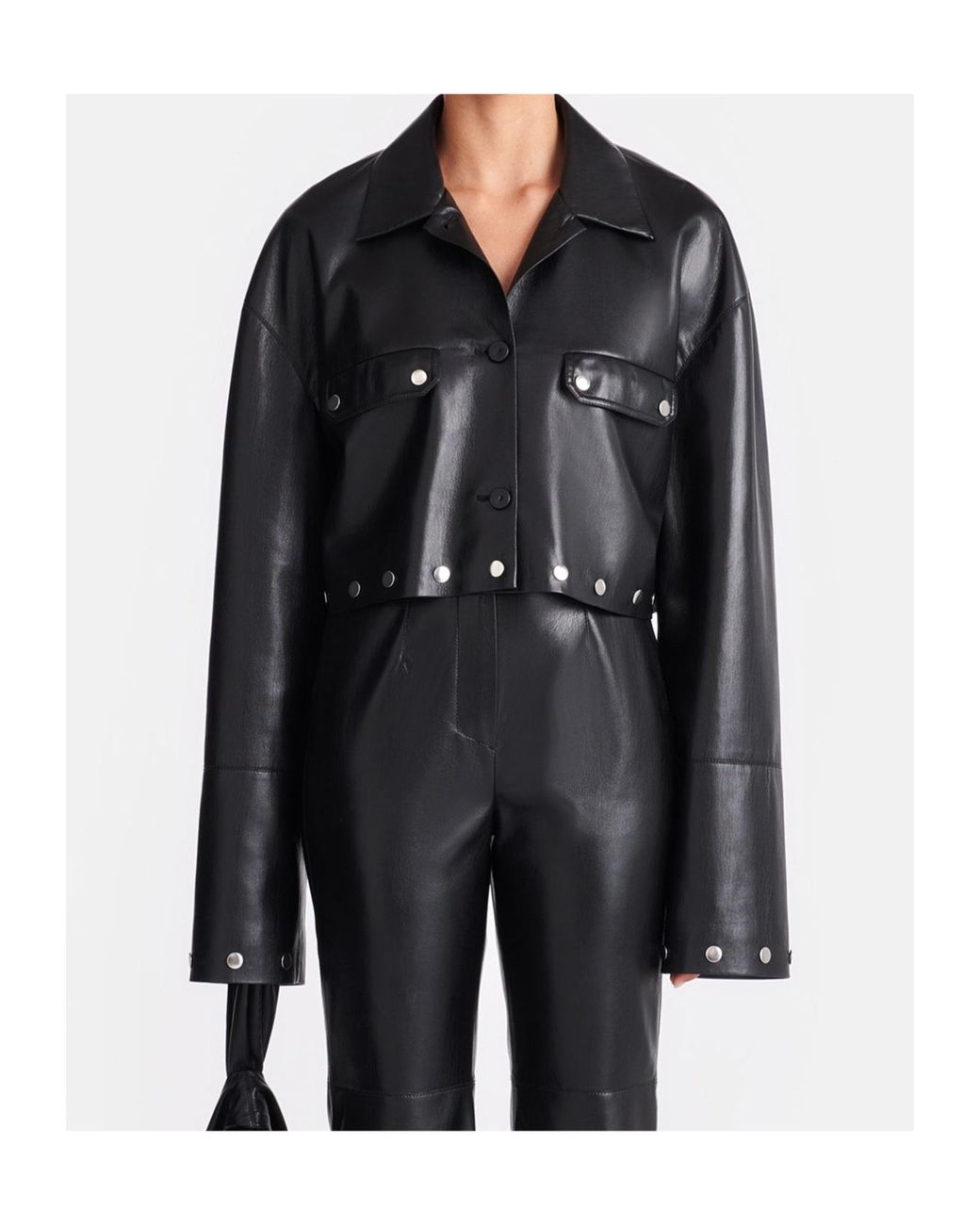 Nanushka Black Kassie Studded Shirt
