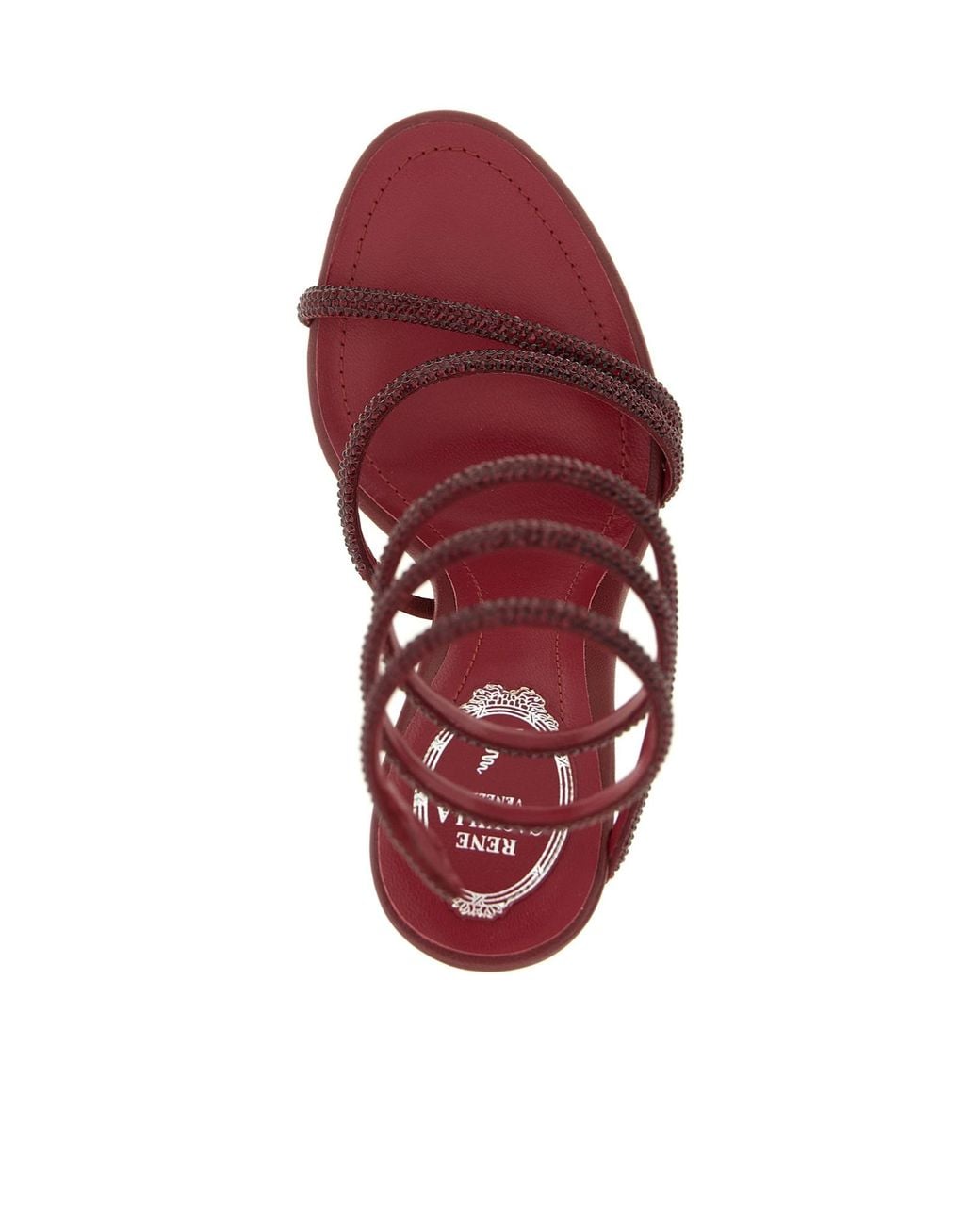 Rene Caovilla Pink Margot Embellished Spiral Heeled Sandals