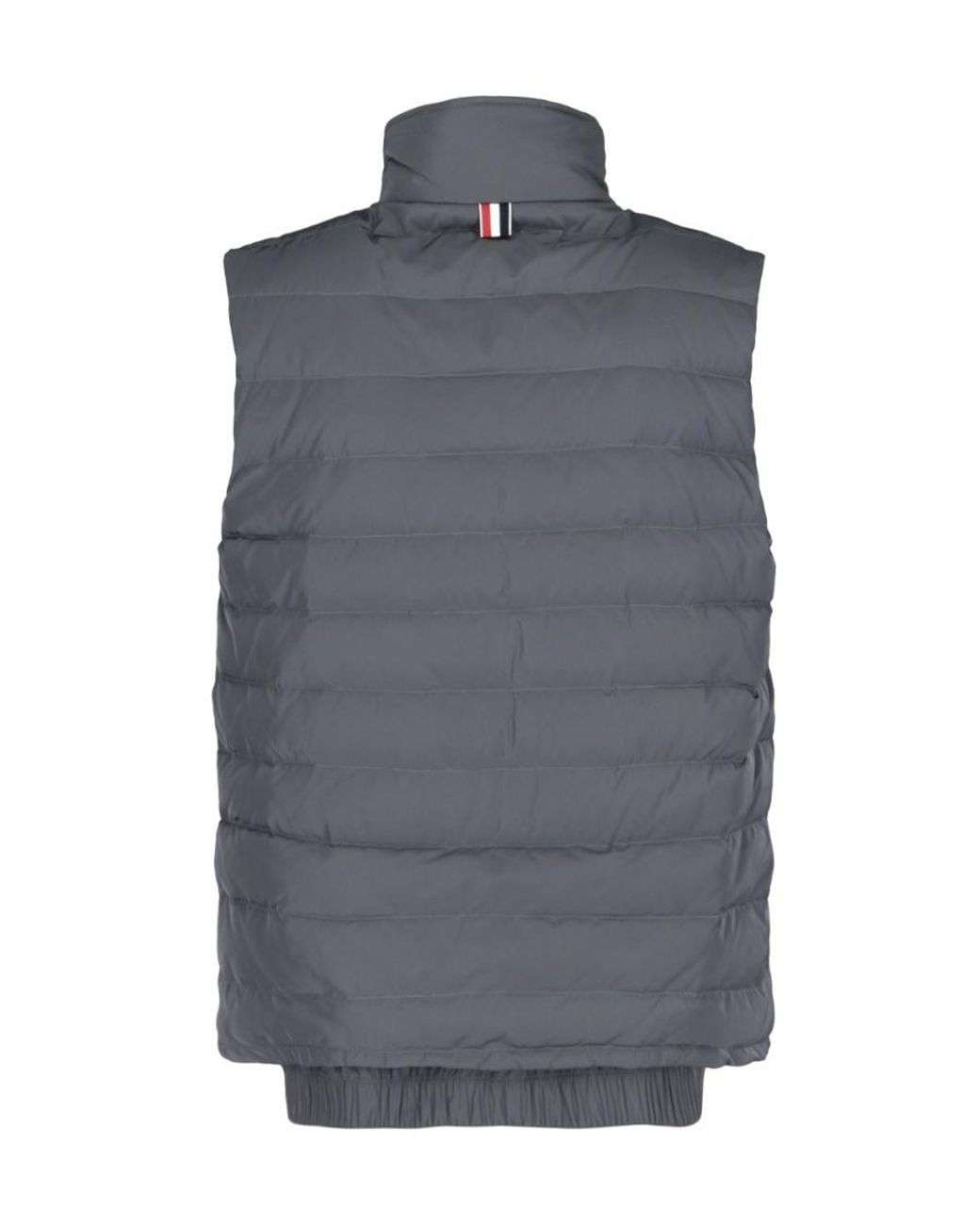 Thom Browne Gray Twill Down-Filled 4-Bar Ski Vest for men
