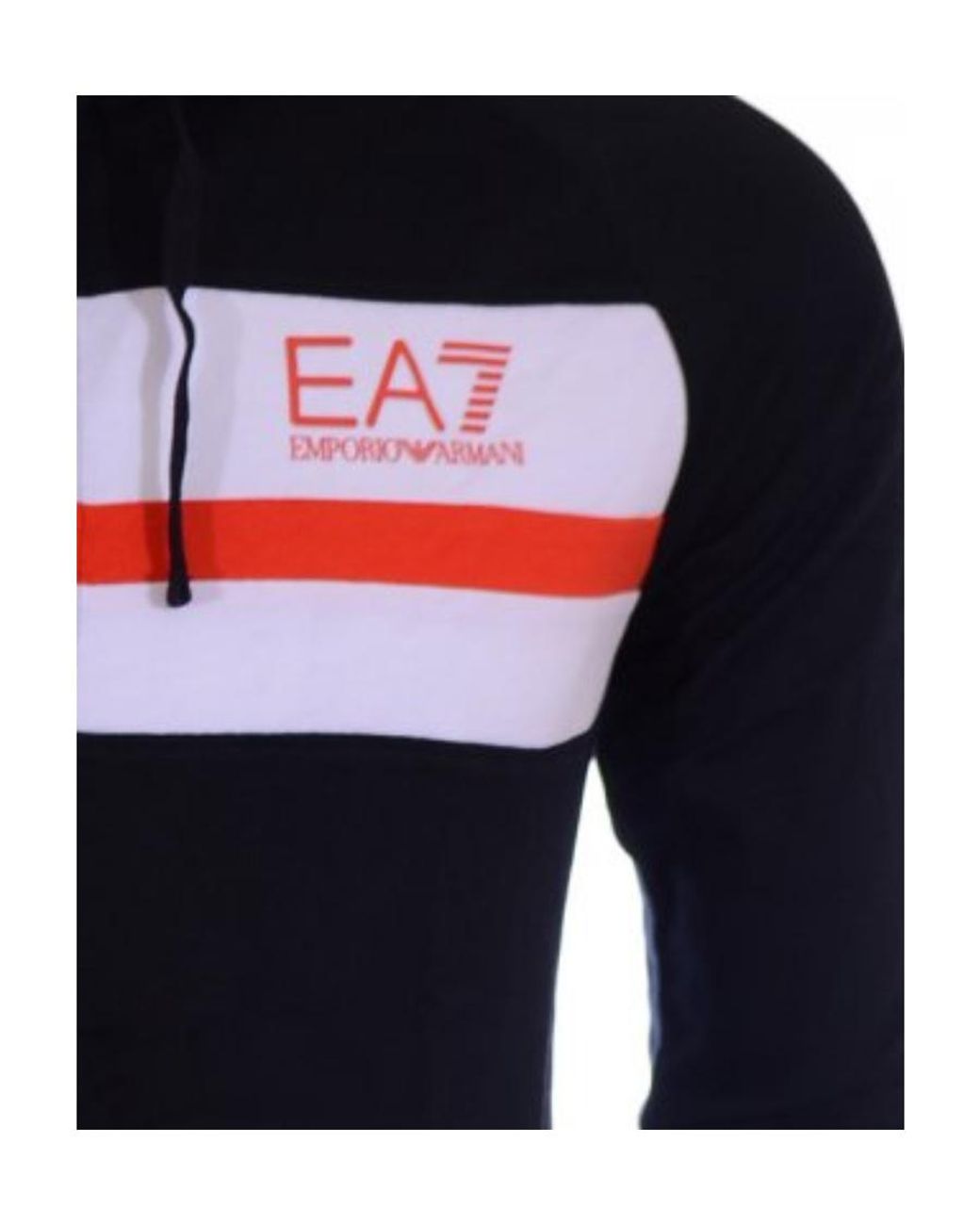 EA7 Blue Logo Printed Hooded Casual Jacket for men
