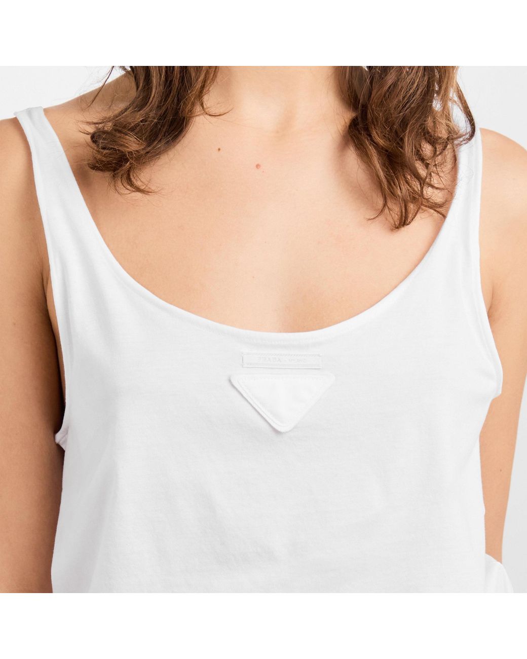 Prada White Scoop-Neck Tank Top