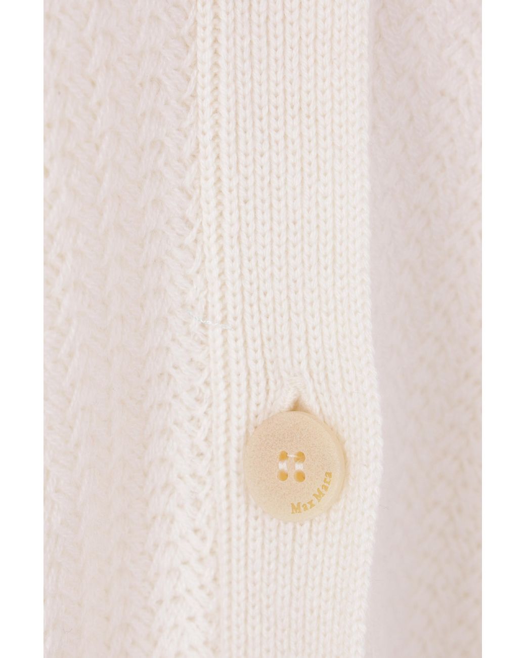 Max Mara White Ravello V-Neck Button-Up Cardigan