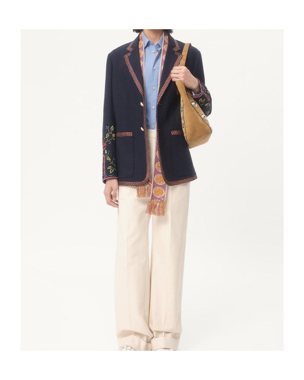 Valentino Blue Lapel Long-Sleeved Suit Jacket for men
