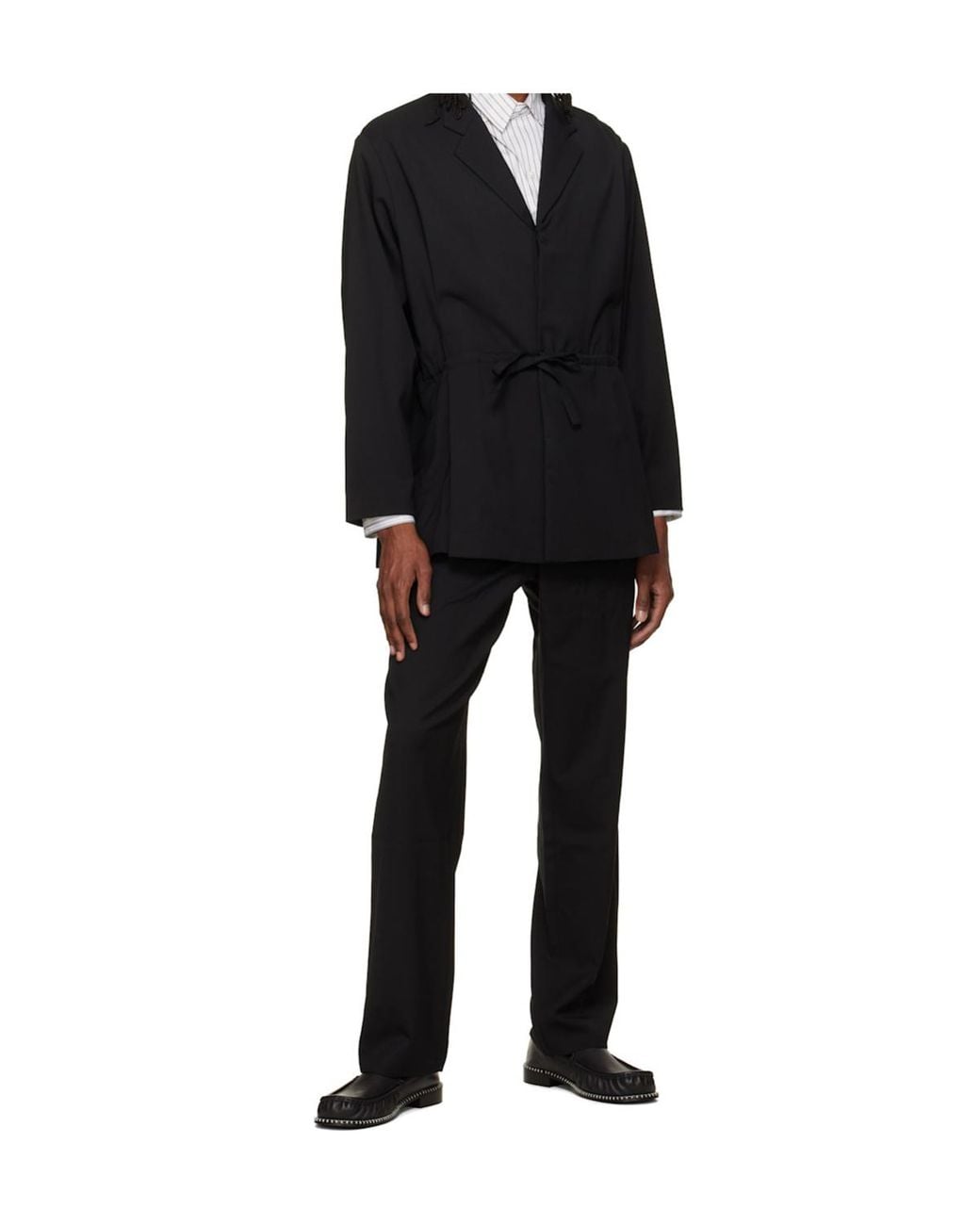 Kiko Kostadinov Black Laan Drawstring Waist Blazer for men