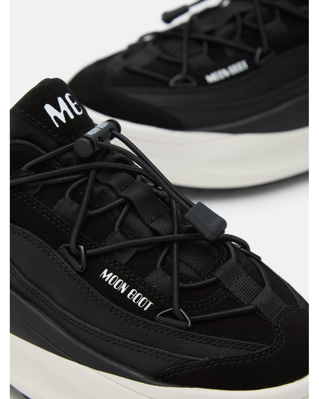 Moon Boot Black Ankle Sneakers With Distinctive Sole for men