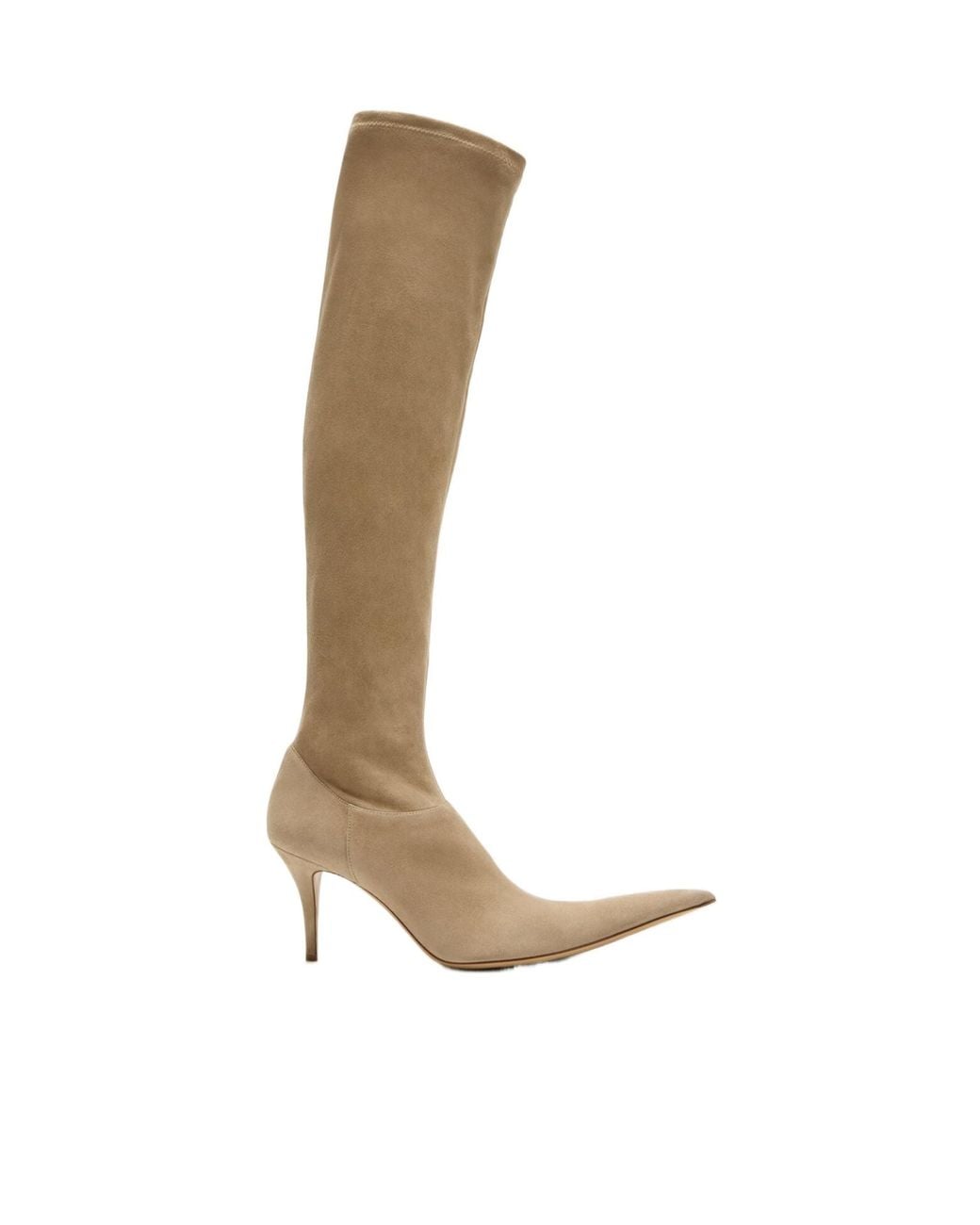 Acne White Stretch Suede Boot