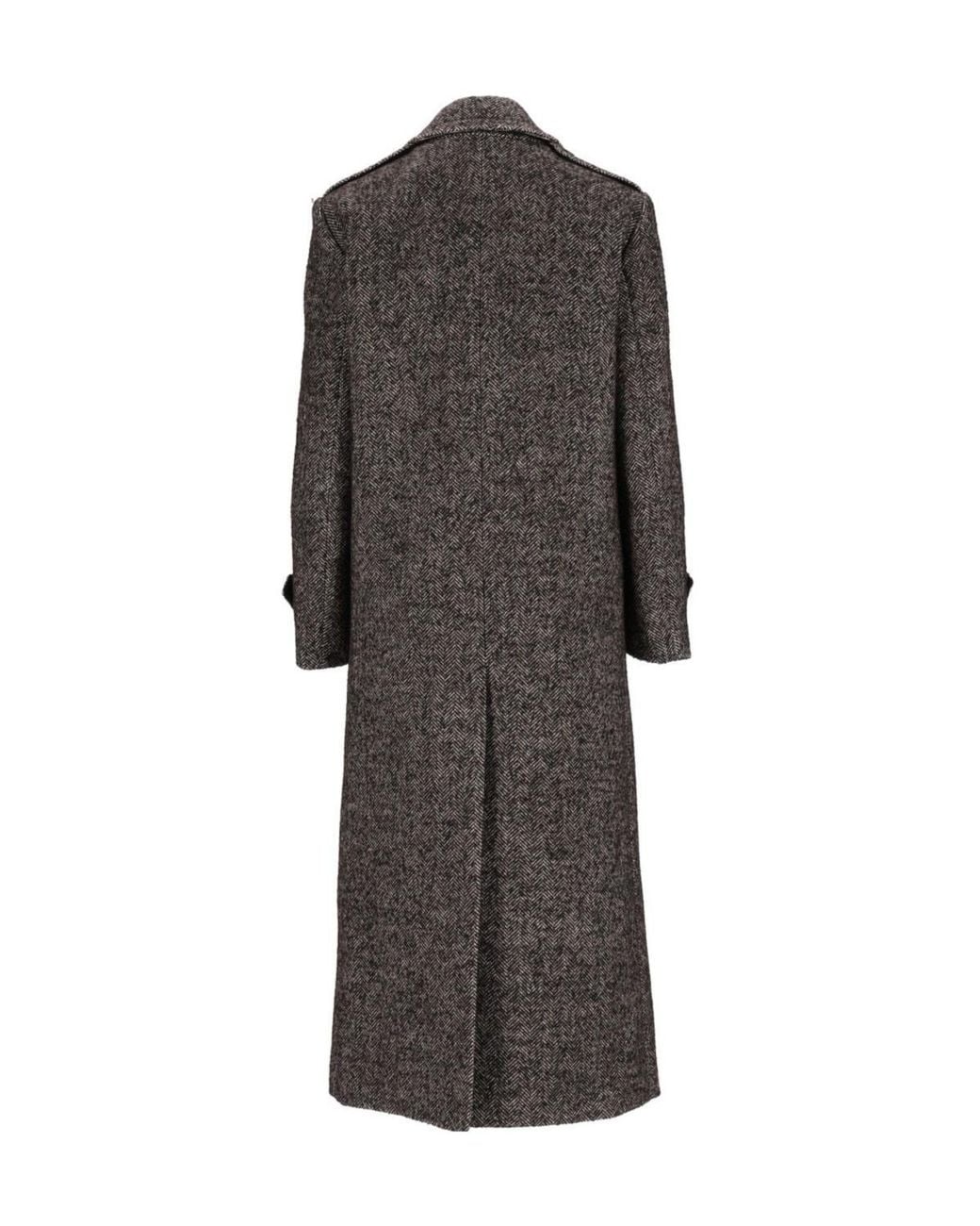 Al Duca D'aosta Gray Double-Breasted Coat
