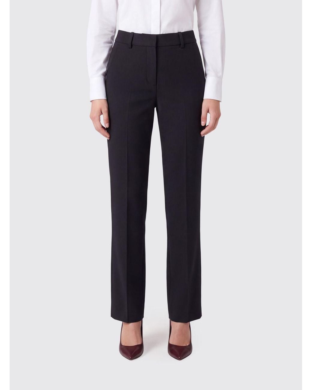 P.A.R.O.S.H. Blue Slim-Fit Trousers With Center Creases