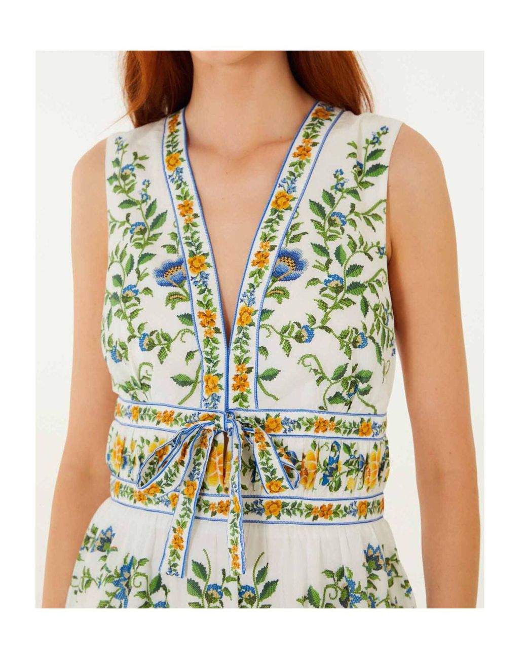 Farm Rio Green Emily Floral Mini Dress