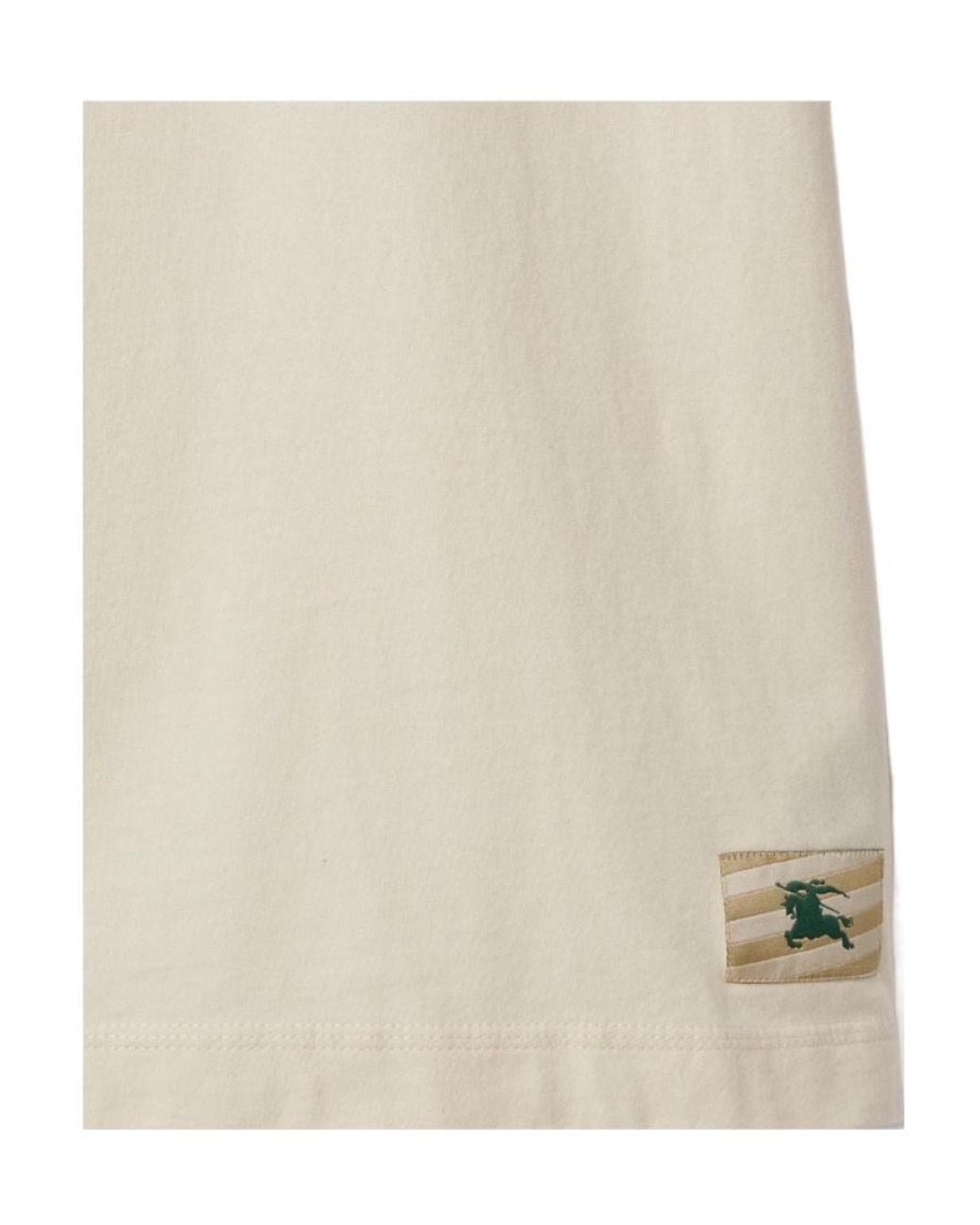 Burberry White Logo Patch Crewneck T-Shirt for men