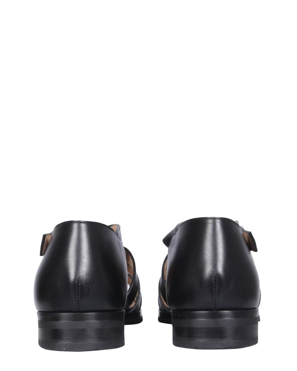 Paraboot Black Strappy Flat Sandals for men