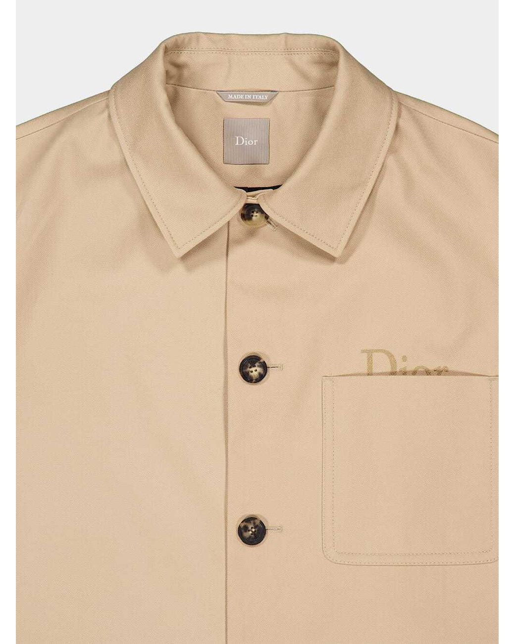 Dior Natural Workwear Jacket With Embroidery for men