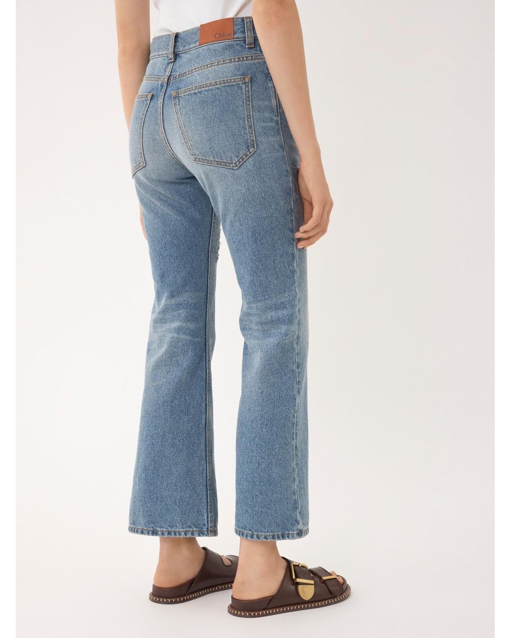 Chloé Blue Chloé Cropped Bootcut Jeans