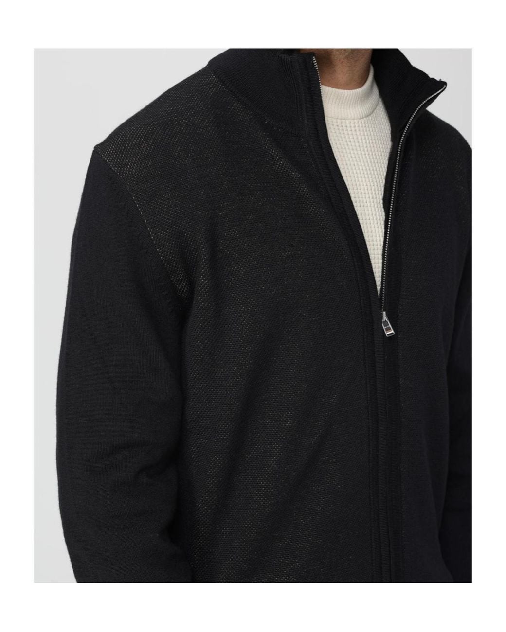 Boss Black High-Neck Zip-Up Cardigan for men