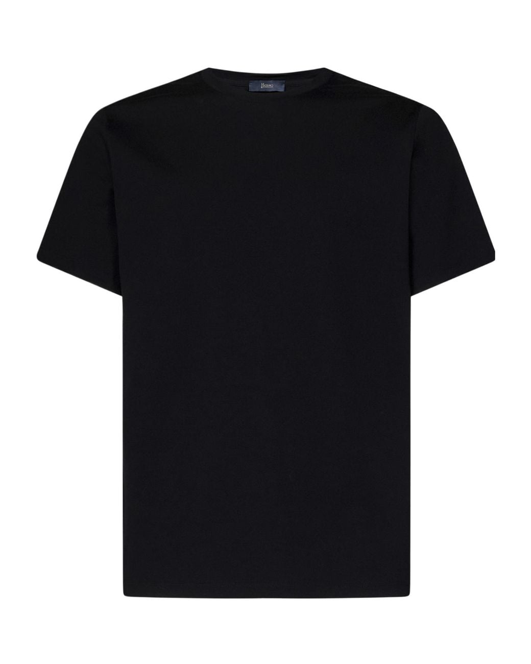 Herno Black Stretched Crewneck T-Shirt for men