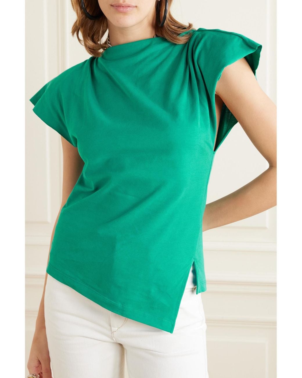 Isabel Marant Green Sebani Organic Cotton T-Shirt
