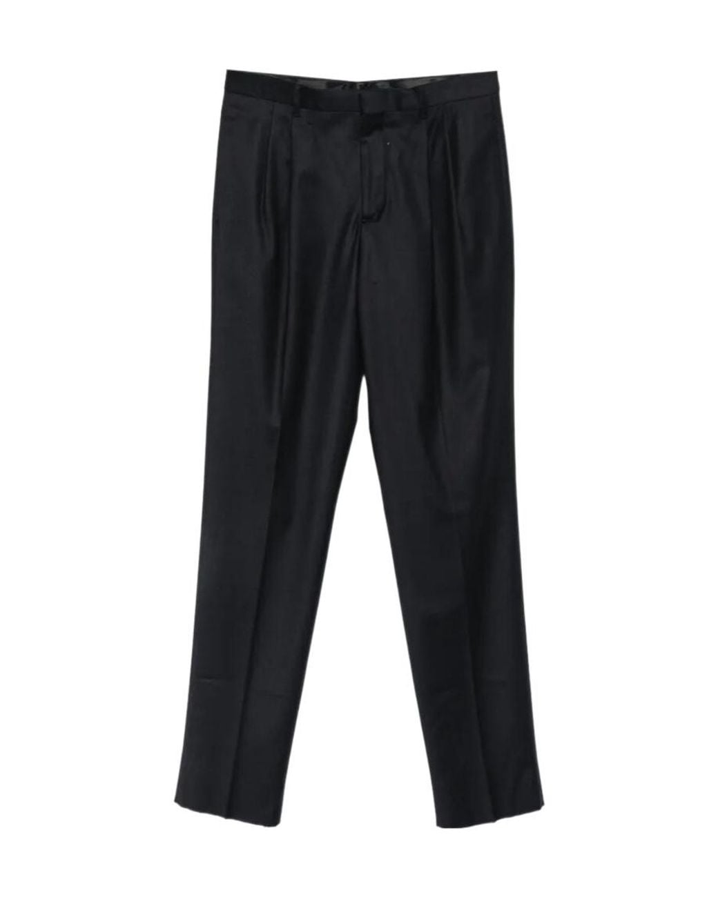 Lardini Black Pleated Wool Trousers for men