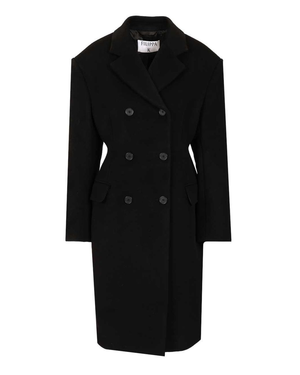 Filippa K Black Harper Double-Breasted Coat